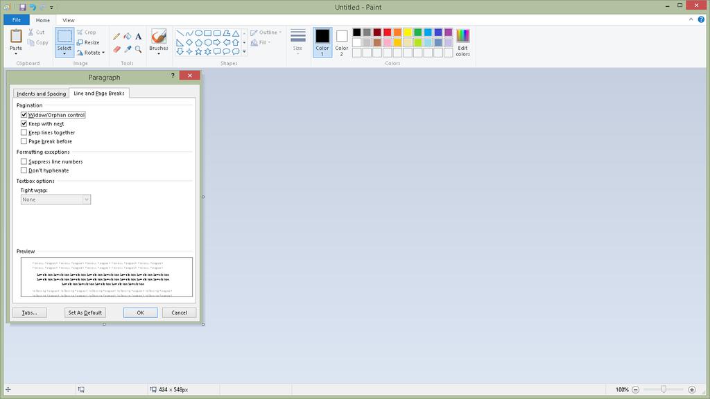 Figure 34 Word dialog in Paint. 5.