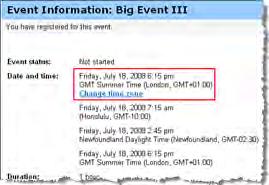 Events by Date page the List of Events by Pr ogram page the