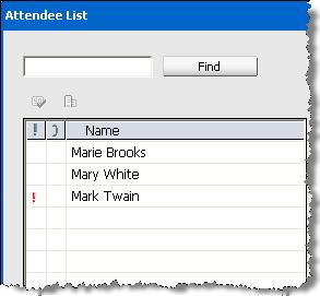 The attention indicator shows if an attendee has: Minimized the event window Brought another window, such as any kind of instant messaging (IM) window, in focus on top of the event window