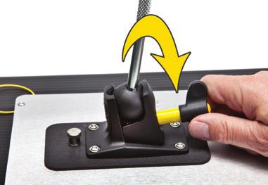 To remove the plate, pull up on the locking pin and reverse the mounting procedure.