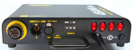 4Bank DMX Control Panel A B C D E F G A) Circular Output Connector: Provides electrical power to the lamp head with the use of a 4Bank extension cable.