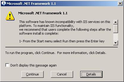 If you are updating the drivers for Windows Server 2003 32-bit, proceed to Step 6. If you are updating the drivers for Windows Server 2003 64-bit, the Microsoft.NET Framework 1.