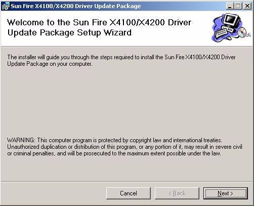 FIGURE 8-6 Driver Update Package Setup Wizard Dialog Box 7. Click Next.