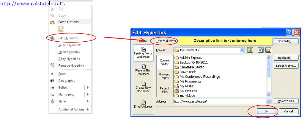 32 Figure 17 : Steps to Edit a Hyperlink 5.0 Non-Text Elements (Pictures, Images, Charts, etc.) A.