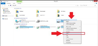Accessing files via a USB Select the Removable Device (E:) icon displayed on the Files Explorer window.