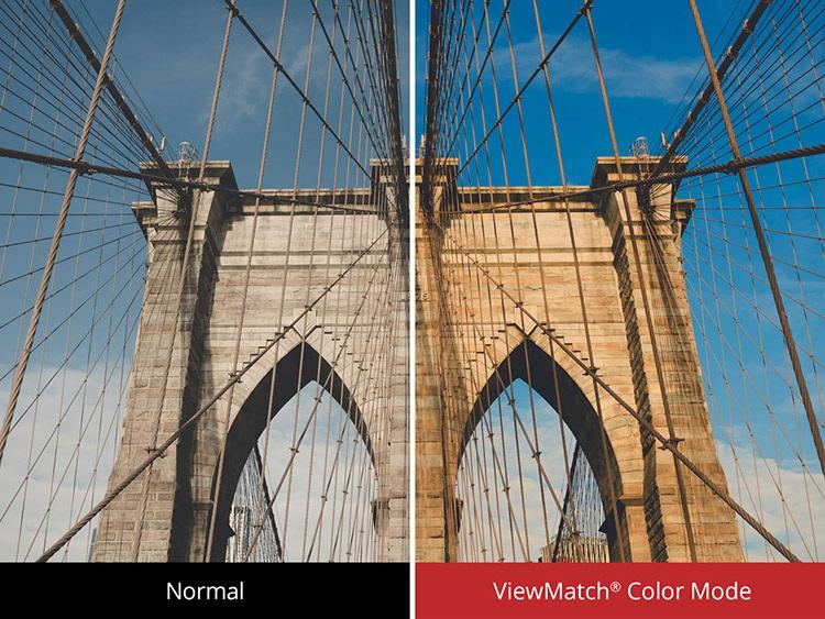 Color Mode 5 fined-tuned viewing modes A choice of 5 unique view settings provide the best possible viewing experience in any environment regardless of ambient light.
