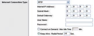 Chapter 3 Advanced Configuration Static IP If you are required to use a permanent IP address to connect to the Internet, select Static IP. this option, select Keep Alive.