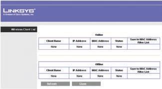 Chapter 3 Advanced Configuration MAC Address Filter List Wireless Client List Click this to open the Wireless Client List screen.