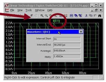 Average and RMS Voltage/Current After selecting a voltage or current, hold the ctrl button and click on the name of the measurement in the measurement window.