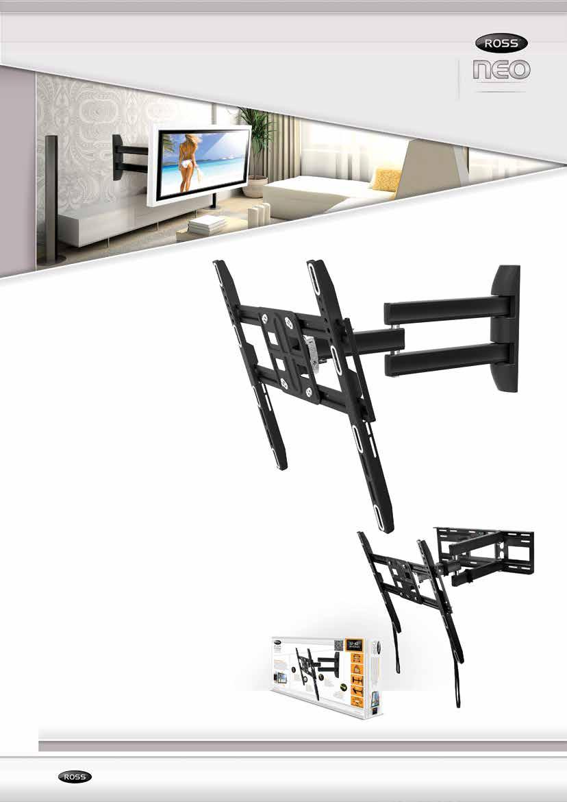 s e r i e s FULL MOTION FULL MOTION LNRTA400 Full Motion Triple Arm TV Mount Triple arm for full motion and added support Screen can be rotated to 90.