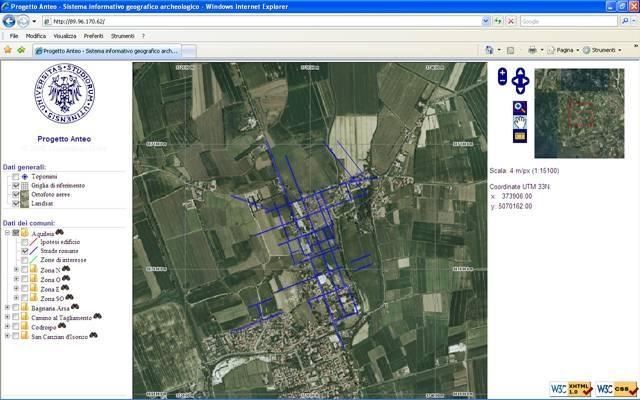 Sharing Data on the Aquileia Heritage D-7 Fig. 3. The ANTEO Open Geographic Information System [3].