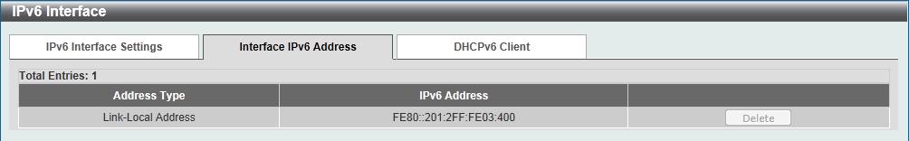 IPv6 Address Enter the IPv6 address for this IPv6 interface here. Select the EUI-64 option to configure an IPv6 address on the interface using the EUI-64 interface ID.