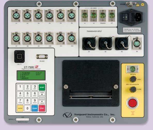 CT-7500 S2 Controls & Indicators Voltage Input Channels 4 1 Contact Timing Channels AC Clamp-on Current Probe 6 Trigger Input Connector 7 RS-232C PC Interface USB PC Interface Resistor Type