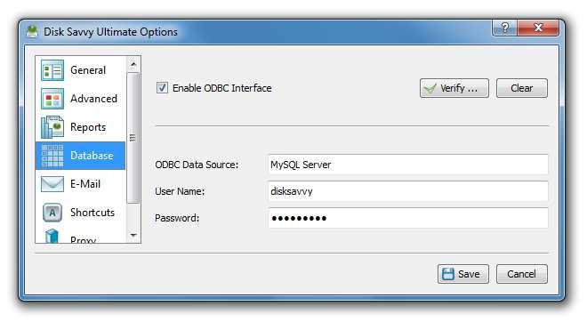 3.12 Exporting Disk Space Analysis Results to an SQL Database DiskSorter Ultimate and DiskSorter Server provide the ability to export disk space analysis results to an SQL database via the ODBC