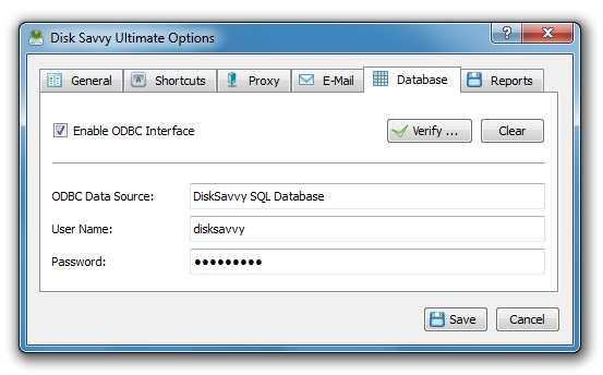 Finally, select the name of the database that should be used to store disk space analysis reports.