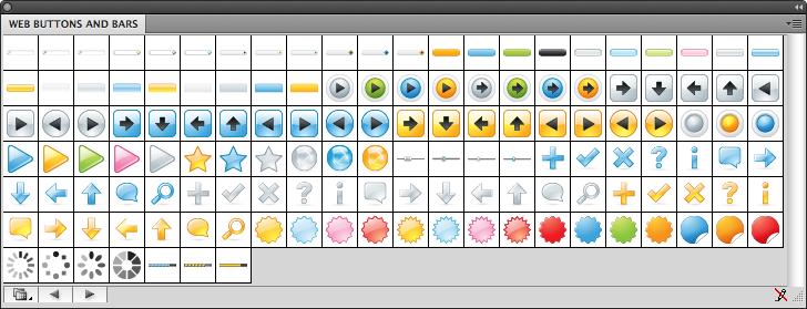Illustrator Buttons You ll find pre-fab buttons in Adobe Illustrator s Symbols libraries: In the Symbols panel (Window > Symbols), choose Open Symbol Library > Web Buttons and Bars.