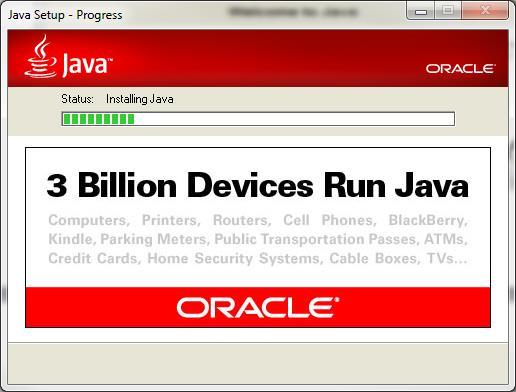 Installs Java Select the