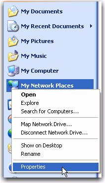 To set the IP address of the Intel Ethernet card: 1 Click the Start menu.