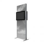 Impact Compass Monitor Kiosks Impact Compass Monitor Kiosks are a sleek, stylish way to display media at any trade show, event, retail or corporate space.