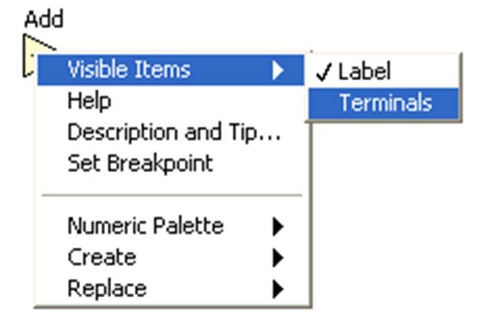 terminals and select Visible