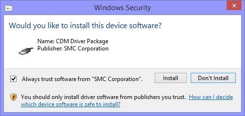 (6) The following confirmation screen is displayed. Select the "Install".