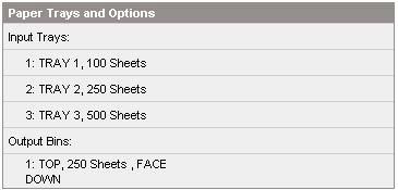 Figure 4-39 Settings tab Trays / Paper, Paper Trays and Options Paper Handling A sample Paper Handling pane is shown in