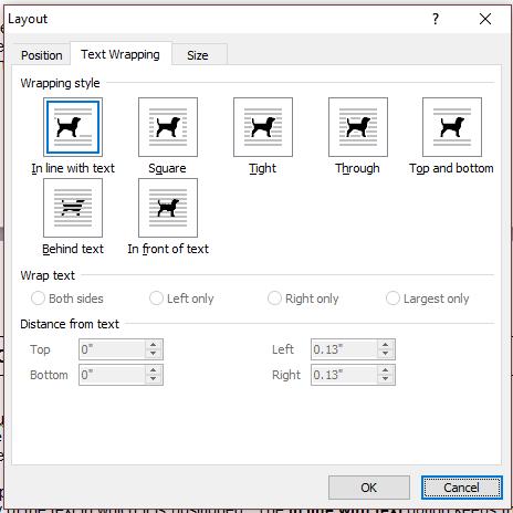 FORMATTING PICTURES Although pictures are inserted with default settings, there are many options you can use to change these settings.