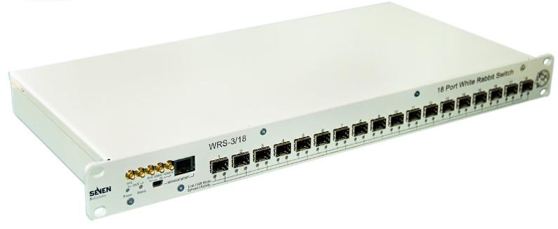 White Rabbit Switch Central element of WR network 18 port gigabit Ethernet switch with WR features Optical transceivers: