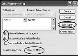 Click the Show Table icon under the Relationship Tools Design tab so that we may add the Visit Information table to the Relationships window. 3.