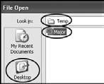 Select the file Major in the Temp folder on the Desktop. Click the Open button. When returned to the Get External Data dialog box, click OK.