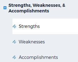 Strengths, Weaknesses, & Accomplishments Directions Strengths: List areas of the program that stand out as strengths. What does the program do well to benefit our students?