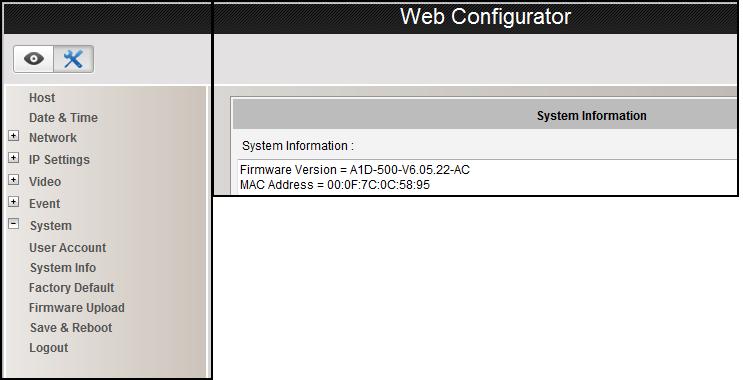 To check the firmware version through the Web Configurator, access the Setup page and click System > System Info.