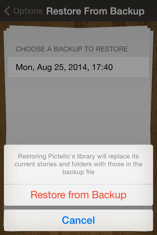 Tap the backup want to restore. you A Note About itunes File Sharing Tap Restore from Backup.