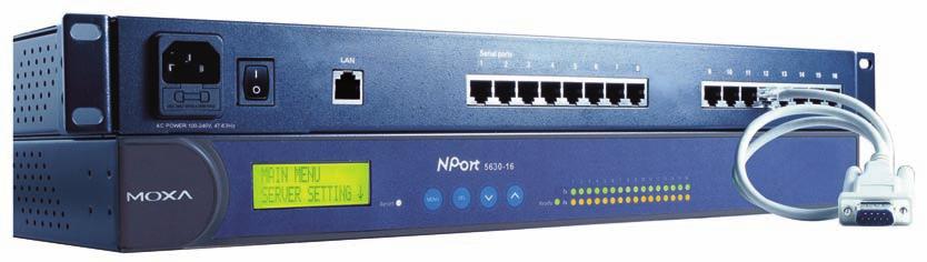 Industrial Networking Solutions Appearance AC Power Input 100 to 240 VAC Input, 47 to 63 HZ AC Power Switch Ethernet RJ45 10/100 Mbps Serial Ports (50 bps to 921.