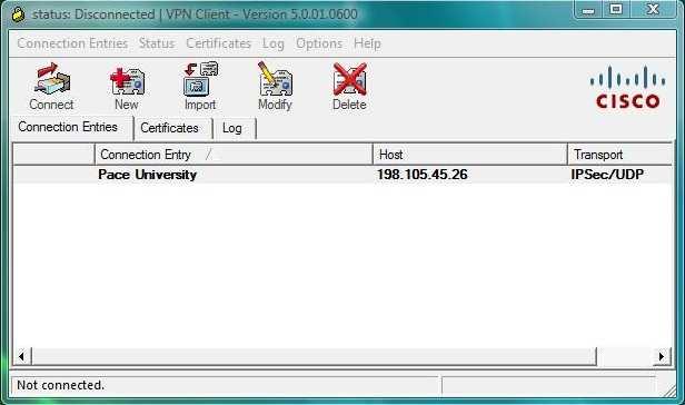 The VPN Client Version 5.0.03.0560 dialog box displays.