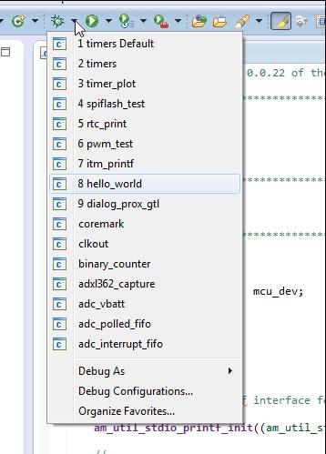 Figure 41: Debug Menu Occasionally the drop down menu will fail to populate, especially on the first import