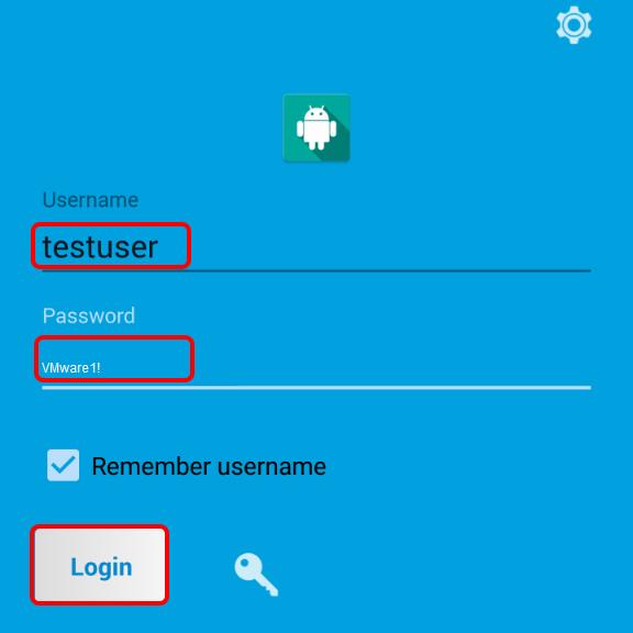 Enter Basic User Credentials (If Necessary) If prompted, enter the Username and Password for the AirWatch Basic