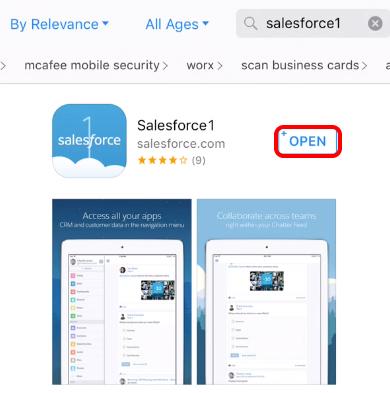 Open Salesforce 1 Once the download is