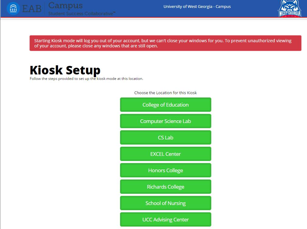 Reception (Kiosk Mode) SSC-Campus can function as a kiosk to sign-in students at your center or event.