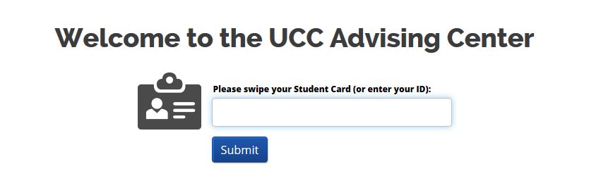 Once in Kiosk Mode, students or your receptionist can swipe UWG IDs or type in student IDs to check in. Students with an appointment will have the option to Check In.