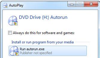 Software Installation 1. Insert the provided CD into your DVD/CD-ROM drive. 2. Select Autorun.exe from the Autoplay menu.