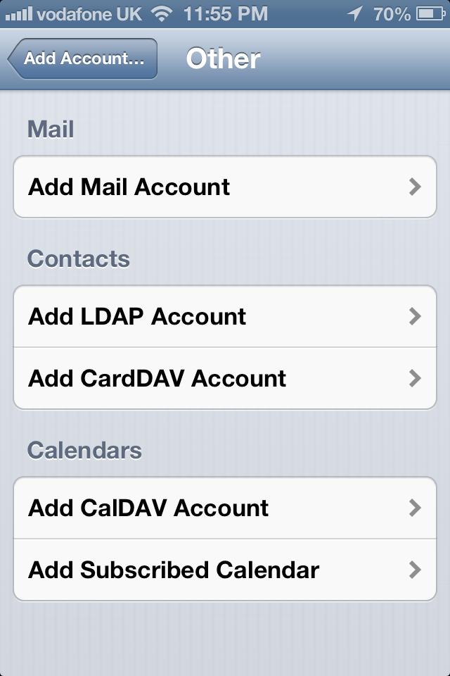 Tap Add Mail Account Enter your