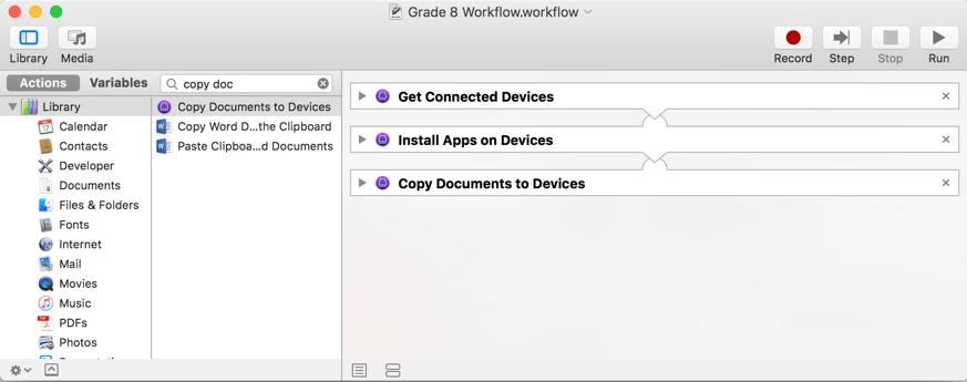 2. PSC Deployment Execute the previously created Automator workflow to deploy the Pearson System of Courses App and Content.