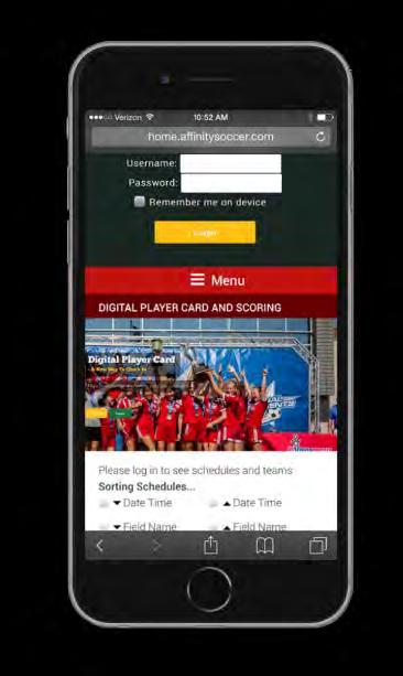 3.5. Access the Affinity Sports Mobile App You will use the mobile app to access digital player