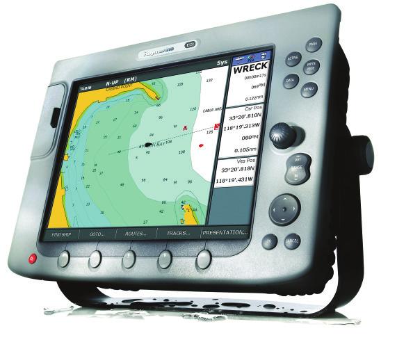 Chartplotter Head Up/North Up/Course Up chart Relative, True Motion and AutoZoom Screen offset for a maximum look ahead view 1250 waypoints with 16-character