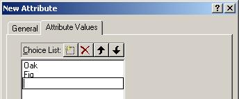 (In the tree example, species would be text, and height would be an Real) In the Value Region box, decide if your attribute can be in the form of a Choice list (a pulldown list of choices), or other