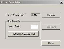 4.4 Transferring Data to/from the GPS Sensor (continued) does not need to be setup) To set one up click the select Setup Vcom button. GIS DataPRO 3.0 searches ports 5-10 for the Virtual COM port.