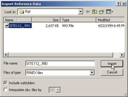 4.6 Importing GPS Reference Data GPS data can be corrected in real-time in the field, or it can be post processed.