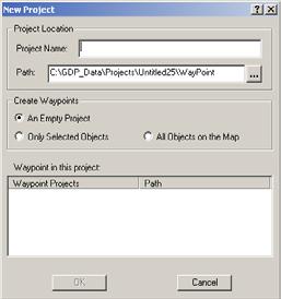 4.11Using the Waypoint Manager (continued) If you select the radio button for the All Objects on the map option, GIS DataPRO creates waypoints out of all features in the current project.