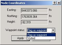 Once the Waypoint code has been highlighted, waypoints can be created by selecting the Create Object by Freehand button waypoints using coordinates.